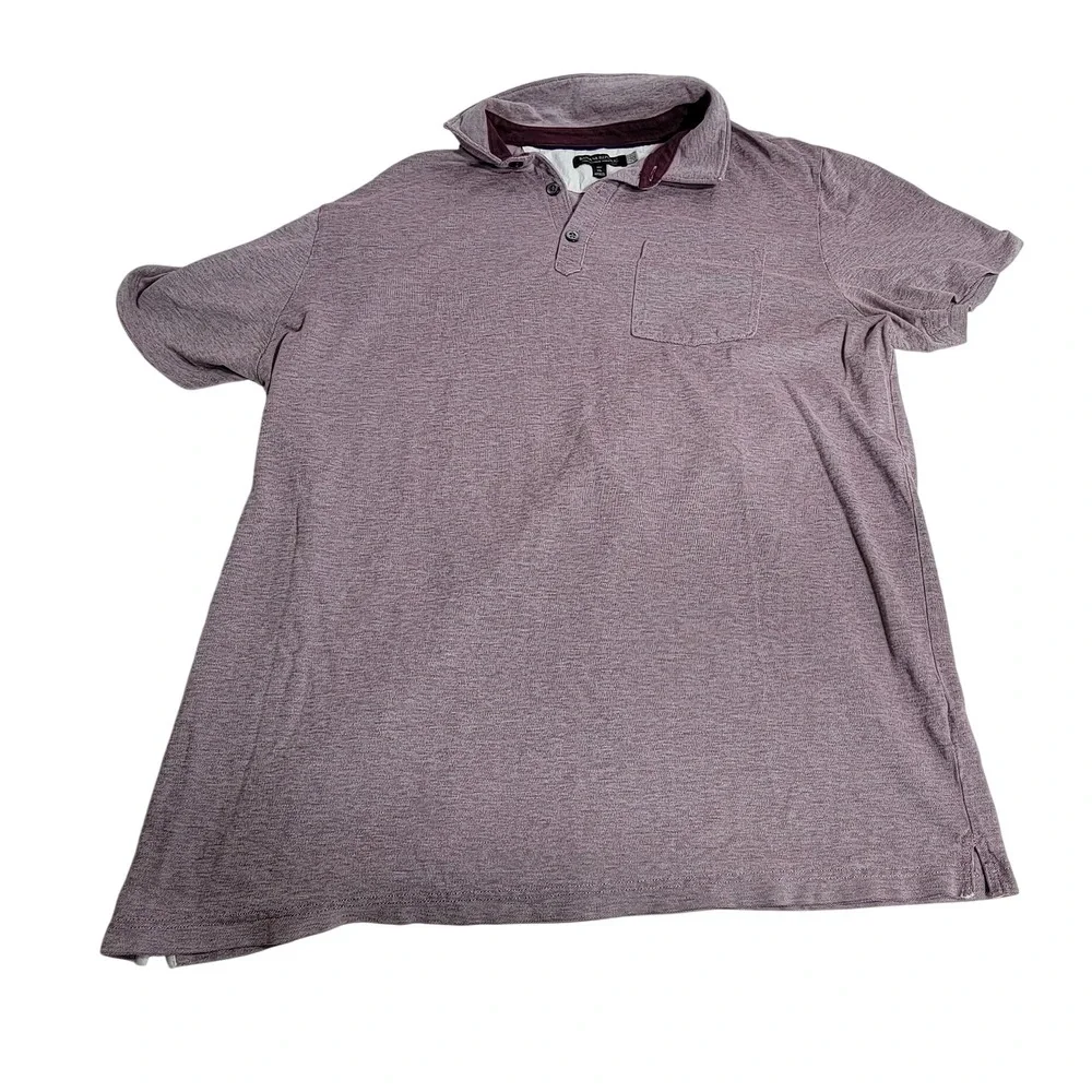 Banana Republic Performance Pique Polo Shirt Mens XL Tall Purple Heather Stretch